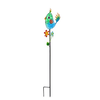 Evergreen 36"H Secret Solar Garden Stakes Bird