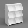 Famapy White Bevelled Bookshelf Art Design Magazine Album Arrangement - image 4 of 4