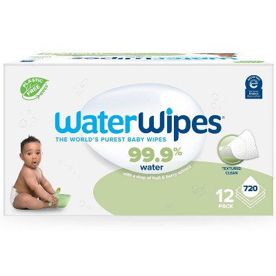 Image of WaterWipes Plastic-Free Textured Unscented 99.9% Water Based Baby Wipes - 720ct