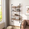 Costway 4-Tier Ladder Shelf Bookshelf Industrial Wall Shelf w/Metal Frame Rustic Brown - 4 of 4