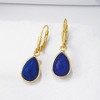 Ross-Simons Lapis Teardrop Earrings in 18kt Gold Over Sterling - 3 of 4
