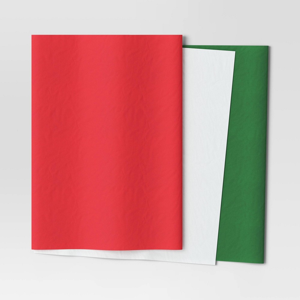 30ct Banded Christmas Gift Tissue Paper Red/White/Green - Wondershop™