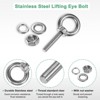 Unique Bargains Stainless Steel Durable Rust-Resistant Eyebolts with Nuts Washers Male Screw for Fastening 10 Pcs - 2 of 4