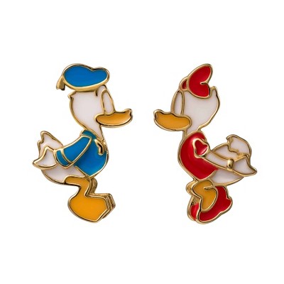 Disney Classics Donald & Daisy Sterling Silver Mismatched Earrings