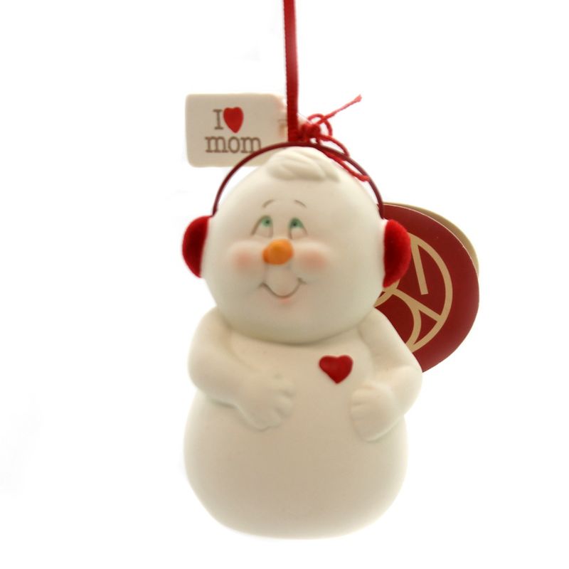 3.25 In I Heart Mom Snowpinion Department 56 Tree Ornaments, 1 of 3