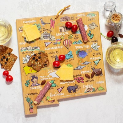 New Mexico Bamboo Cutting Board with Colorful Artwork