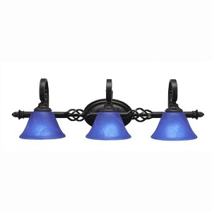 Toltec Lighting Elegante 3 - Light Vanity in  Dark Granite with 7" Blue Italian Shade - 1 of 1