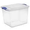 4 pack Clear Plastic Storage Container with Latch Lid, Blue - 3 of 4