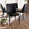 Set of 4 Darcell Modern and Contemporary Faux Leather Upholstered Dining Chairs - Baxton Studio - image 3 of 4