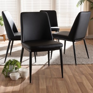 Set of 4 Darcell Modern and Contemporary Faux Leather Upholstered Dining Chairs - Baxton Studio - 1 of 4