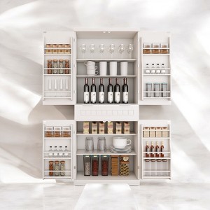 Kitchen Pantry Storage Cabinet with Drawer, 2 Cabinets & 6 Door Shelves, Adjustable Freestanding Cupboard for Kitchen, Dining Room - 1 of 4