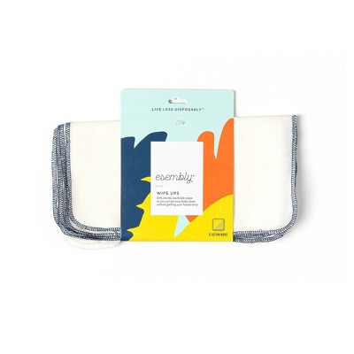 Esembly Cloth Wipes Organic Cotton Reusable Wipe-Ups - 12ct