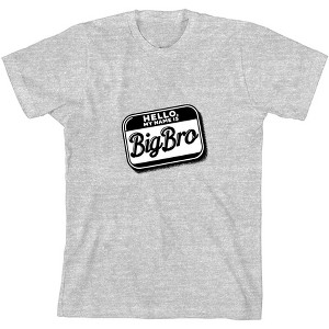 Big Bro Name Tag Boy's Crew Neck Short Sleeve Tee - 1 of 2