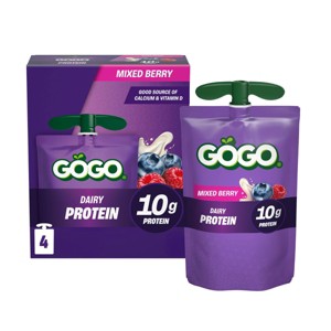 GoGo SqueeZ ACTIVE Fruit Protein Mixed Berry Fruit Pouches - 1.05