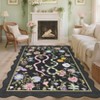 Pastoral Floral Washable Area Rug Non Slip Farmhouse Floor Cover Soft Non Shedding Indoor Rug Low Pile Foldable Carpet for Living Rom Bedroom Nursery - 4 of 4