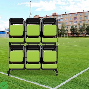 Folding Chair Rack 84 Chair Capacity Black Modern Style Heavy Duty Metal Adjustable Height Locking Wheels Cover Included - 1 of 4