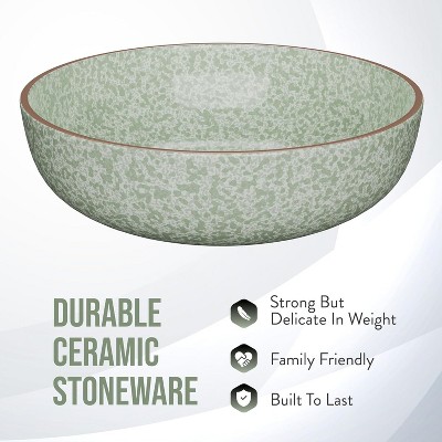 Sage Green and White Ceramic 12-Piece Dinnerware Set, Service for 4