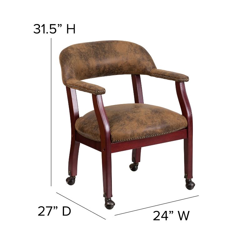 Emma and Oliver Conference Chair with Accent Nail Trim  and Casters, 4 of 11