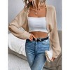 BLUEMING Womens Cardigan Shrugs Long Sleeve Knit Pleated Cropped Bolero Shrug Open Front Casual Tops - 2 of 4