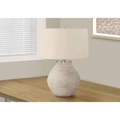 Monarch Specialties Lighting 25inchH Table Lamp Cream Concrete Beige Shade Contemporary