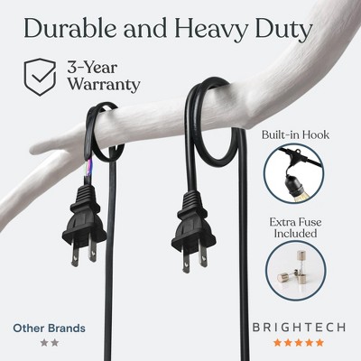 48ft Black Outdoor String Lights with Warm White LED Bulbs