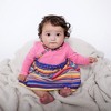 Mixed Up Clothing Baby Long Sleeve Ruffle Trim Dress and Bloomer Set - Pink Multicolor Stripe - 3 of 4