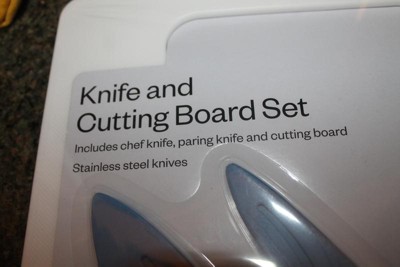 10x14 Poly Cutting Board And 2pc Knife Set Blue - Room Essentials™ :  Target