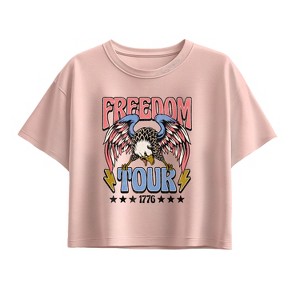 Girls' - Instant Message - Freedom Tour 1776 Short Sleeve Boxy Graphic T-Shirt - 1 of 3