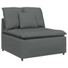 vidaXL Modular Fabric Sofa in Dark Gray - Durable Metal Frame Couch with Customizable Sections for Living Room/Lounge Seating Furniture - 3 of 4