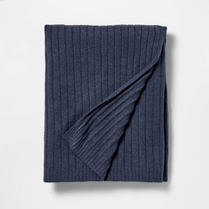 Navy Casual Mixed Rib Throw - 50x60 - Threshold designed with Studio McGee - 1 of 2
