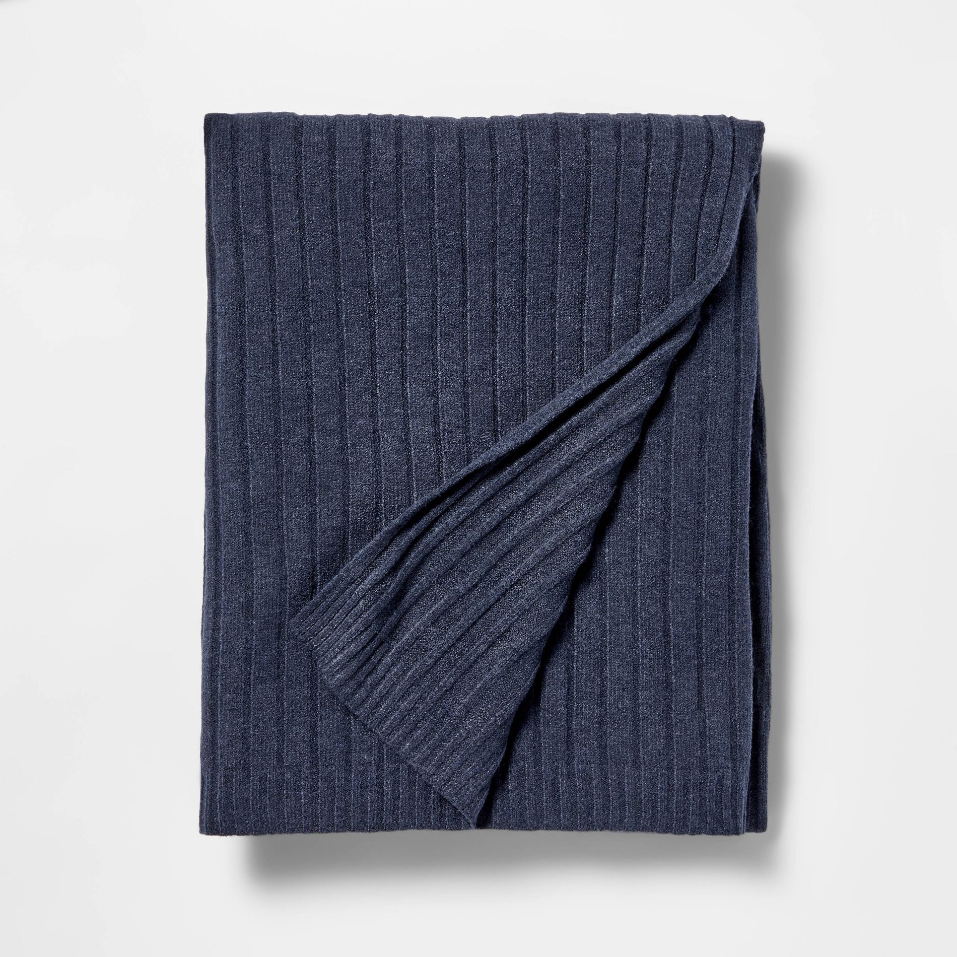 50"x60" Casual Mixed Rib Throw Blanket Navy - Threshold™ designed with Studio McGee