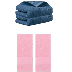 REGALWOVEN 4 Pcs Solid Soft Absorbent Hand Towel for Bathroom 14" x 30" - 1 of 4