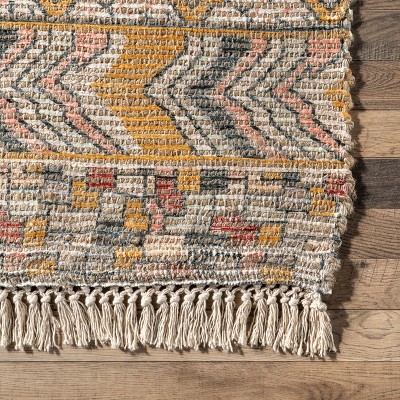 Southwestern Tasseled Red 8' x 10' Jute-Polyester Area Rug
