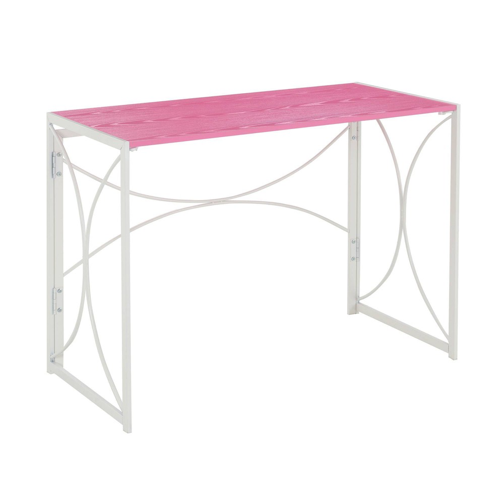 Breighton Home Nova Folding Desk in Pink/White