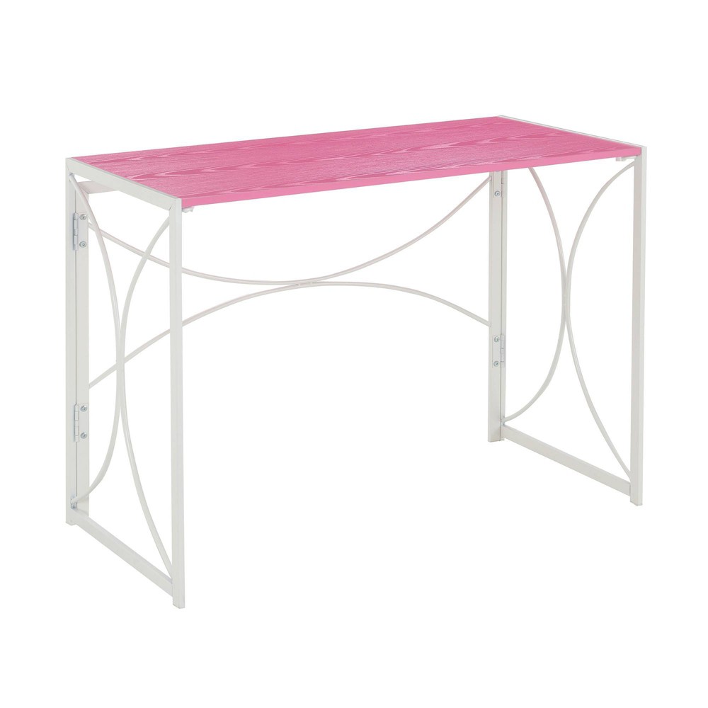 Photos - Office Desk Breighton Home VersaFlex Folding Desk Pink/White