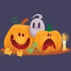 Women's Design By Humans Halloween Cartoon Pumpkins And Ghost By VectorVillain Racerback Tank Top - 2 of 3