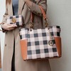 MKF Collection Bonita Checker Tote & Wallet Set Stylish Vegan Leather Bag by Mia K - 3 of 4