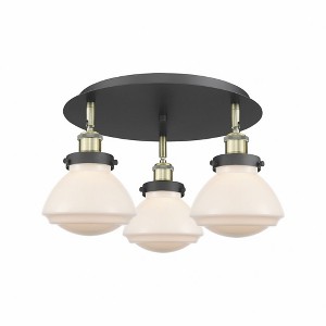 Olean - 3 Light Flush Mount In Art Deco Style-8 Inches Tall and 18.25 Inches Wide - 1 of 1