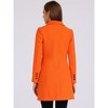 Allegra K Women's Elegant Notched Lapel Double Breasted Long Sleeve Winter Overcoat - 4 of 4