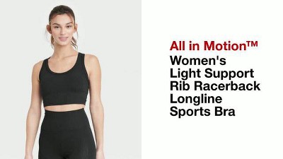 Women's Light Support Rib Triangle Bra - All In Motion™ Black 4x : Target
