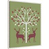 Amanti Art 23"x28" Christmas Des Deer and Heart Tree Pink Fab Funky Framed Canvas Wall Art - 2 of 4