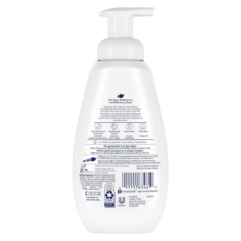 Dove Beauty Deep Moisture Shower Foam Body Wash for Dry Skin - 13.5 fl oz, 4 of 11