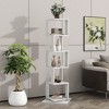 Okak Rotating Bookshelf, Storage Shelves with 5 Tiers, Tall Bookcase for Books and CDs, Storage Organizer for Living Room, Bedroom, Office, White - 3 of 4