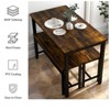 Aukfa Dining Table Set for 4, Kitchen Room Table Set with 2 Benches, 3-Piece Dining Chairs Set for Breakfast Nook, Brown - 2 of 4