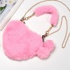 Willow & Ruby Girls Pink Plush Fuzzy Heart Bag - Adorable Soft Faux Fur Shoulder Bag with Chain Strap and Pom-Poms, Perfect for Kids & Tweens - 2 of 4