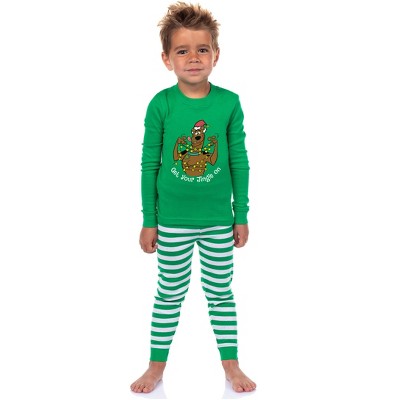 Scooby-Doo Christmas Jingle Bells Family Pajamas 2 Piece Long Sleeve Pajama Set Green