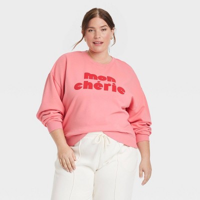 Women's Valentine's Day Leisure Studio Oversized Graphic Sweatshirt - Universal Thread™ Red