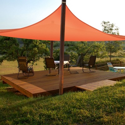 Bright Orange 16x16FT Square Sun Shade Sail with HDPE Material