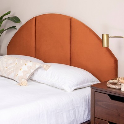 Terracotta Velvet Arched Queen Sound Reducing Headboard