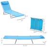 Folding Chaise Lounge Pool Chairs, Outdoor Sun Tanning Chairs with Pillow, Reclining Back, Steel Frame & Breathable Mesh for Beach, Patio - 3 of 4